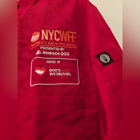 NWT Chef’s Double Breasted Jacket in Red, XS from NYCWFF Food Network Event - Picture 2 of 7